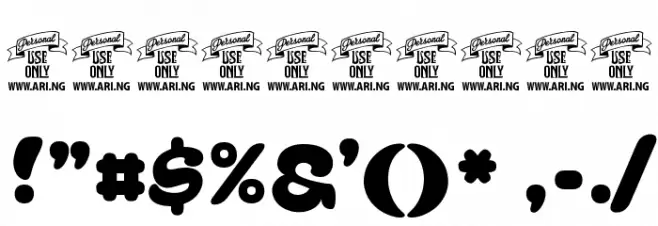 Rakoon Personal Use Font OTHER CHARS