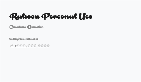 Rakoon Personal Use Business Card