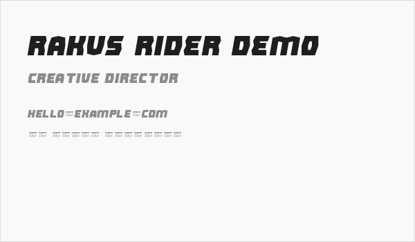 Rakus Rider Demo Business Card