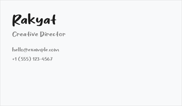 Rakyat Business Card