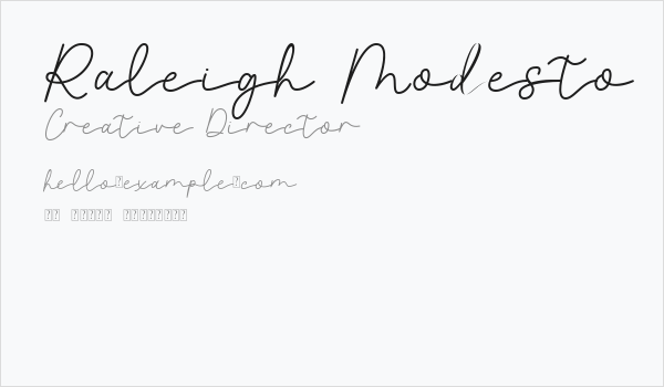 Raleigh Modesto Business Card