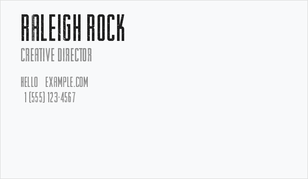 Raleigh Rock Business Card