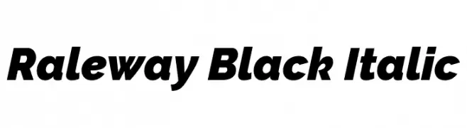 Raleway Black Italic  Frei Schriftart Herunterladen