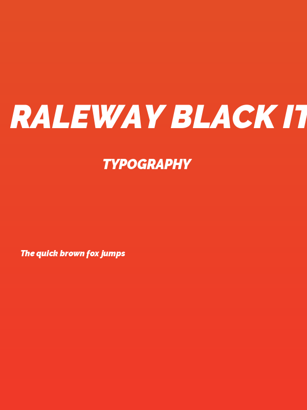 Raleway Black Italic Poster