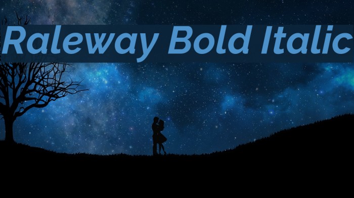 Raleway Bold Italic Font examples