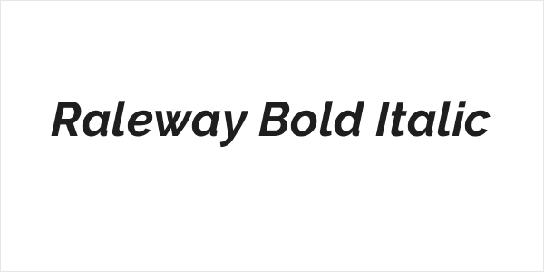 Raleway Bold Italic Logo