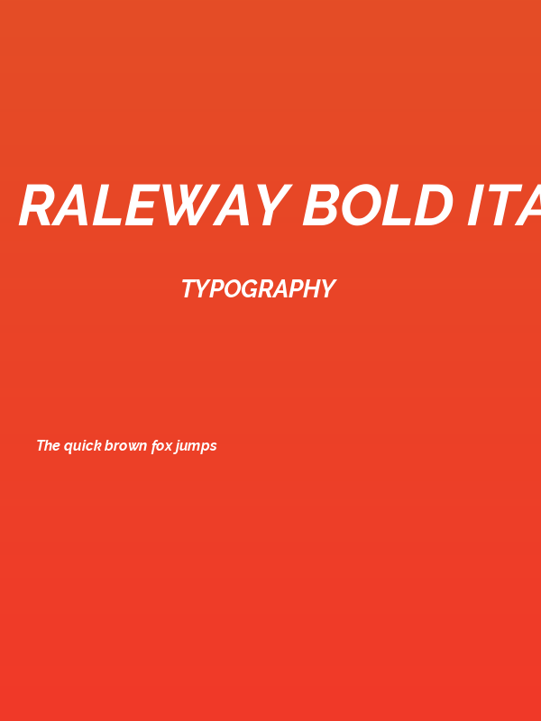 Raleway Bold Italic Poster