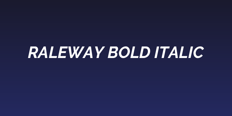 Raleway Bold Italic Social Header