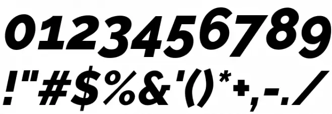 Raleway ExtraBold Italic Font OTHER CHARS