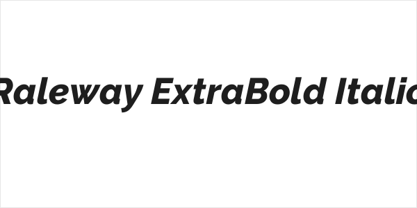 Raleway ExtraBold Italic Logo