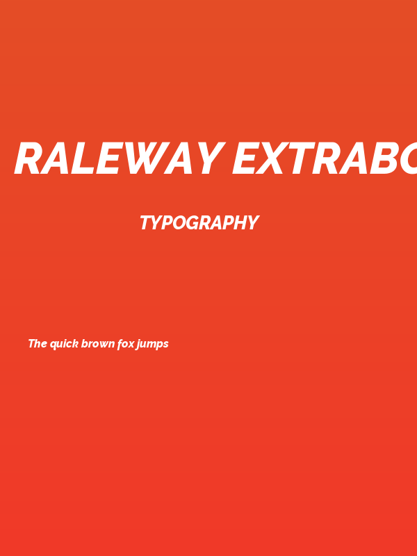 Raleway ExtraBold Italic Poster