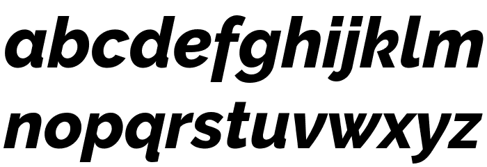 Raleway ExtraBold Italic Font LOWERCASE