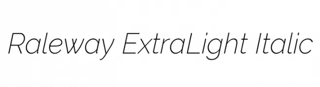 Raleway ExtraLight Italic  Descarca Fonturi Gratis