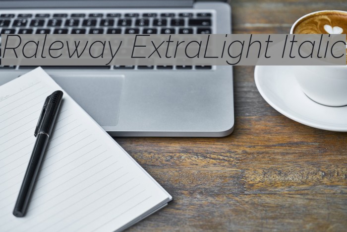 Raleway ExtraLight Italic Font examples