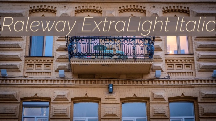 Raleway ExtraLight Italic Font examples