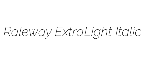 Raleway ExtraLight Italic Logo