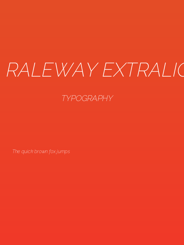 Raleway ExtraLight Italic Poster