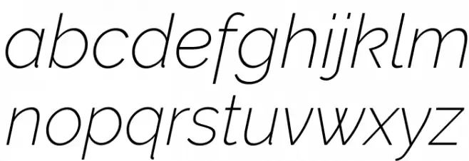 Raleway ExtraLight Italic 字体 小写