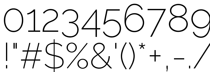 Raleway ExtraLight Font OTHER CHARS