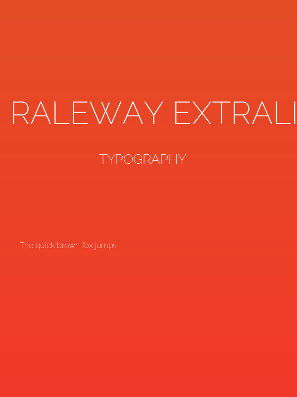 Raleway ExtraLight Poster
