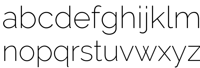 Raleway ExtraLight Font LOWERCASE