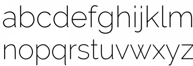 Raleway ExtraLight Font LOWERCASE