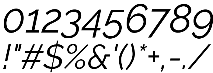 Raleway Italic Font OTHER CHARS