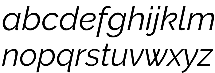 Raleway Italic Font LOWERCASE