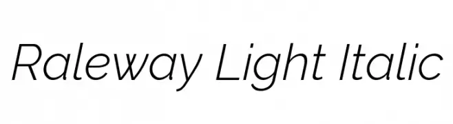 Raleway Light Italic  Descarca Fonturi Gratis