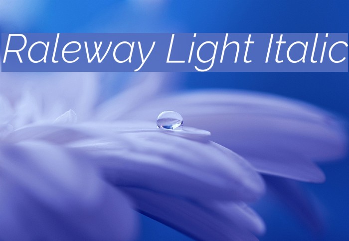 Raleway Light Italic Font examples