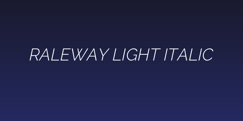 Raleway Light Italic Social Header