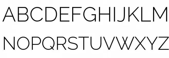Raleway Light Schriftart Groß