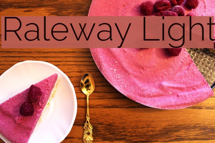 Raleway Light Schriftart examples