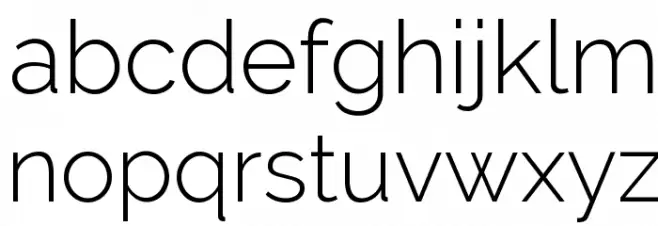 Raleway Light Schriftart Kleinbuchstaben