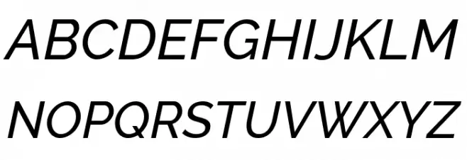 Raleway Medium Italic Fuentes MAYÚSCULAS