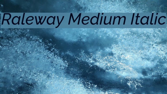 Raleway Medium Italic Font examples