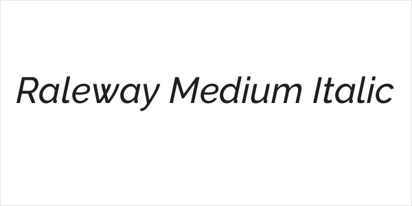 Raleway Medium Italic Logo