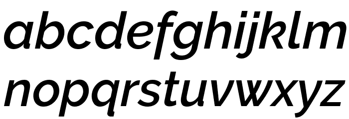 Raleway SemiBold Italic Font LOWERCASE