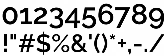 Raleway SemiBold Font OTHER CHARS