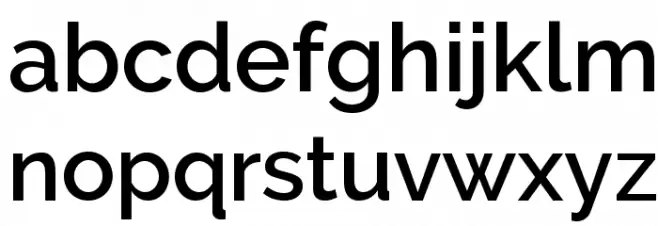 Raleway SemiBold Caratteri MINUSCOLO