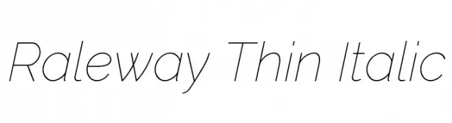 Raleway Thin Italic  Descarca Fonturi Gratis