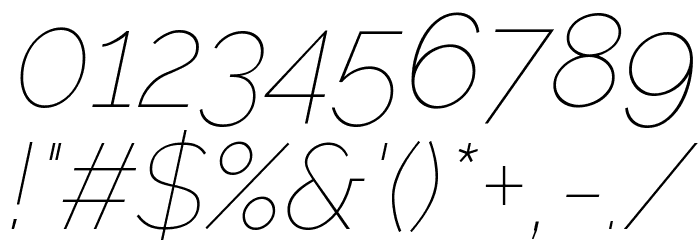 Raleway Thin Italic Font OTHER CHARS