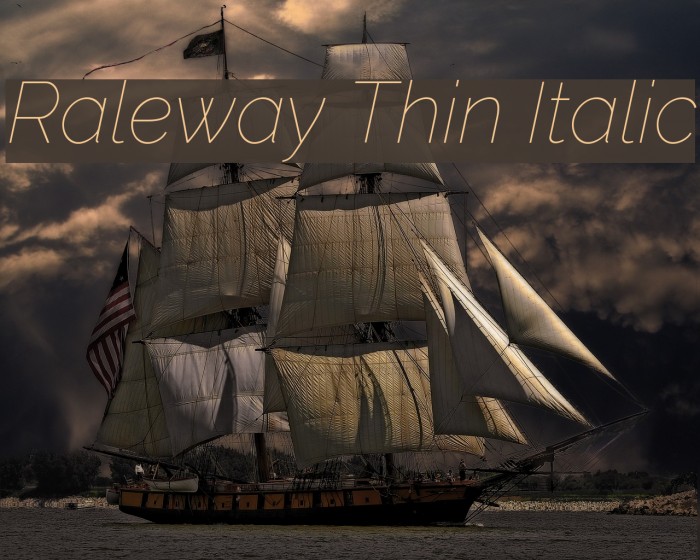 Raleway Thin Italic Font examples