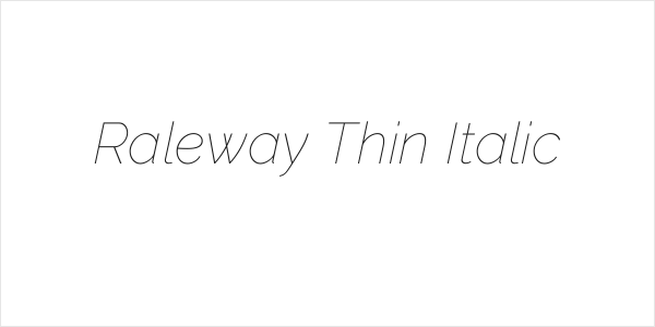 Raleway Thin Italic Logo