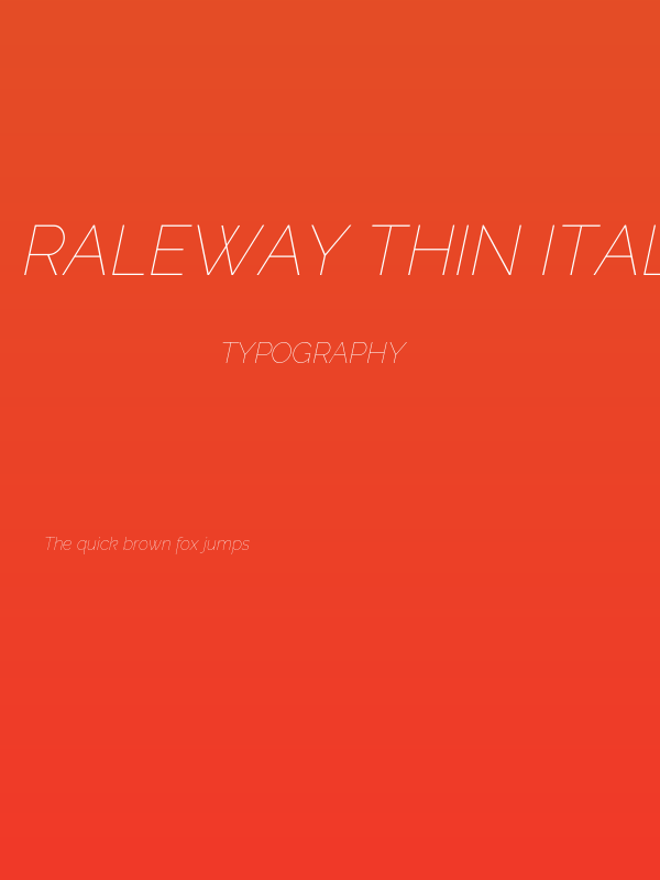 Raleway Thin Italic Poster