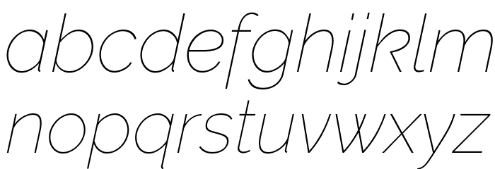 Raleway Thin Italic Font LOWERCASE