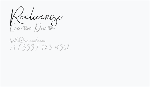 Raliangi Business Card
