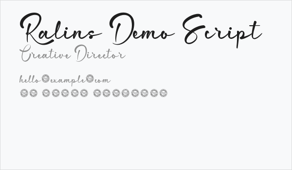 Ralins Demo Script Business Card