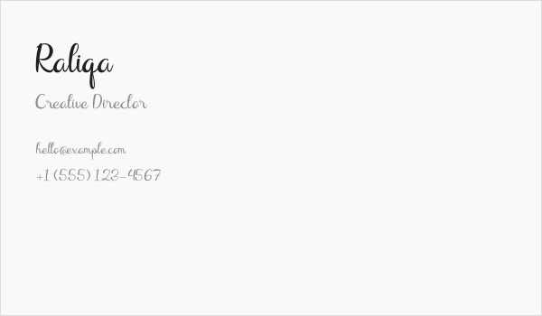 Raliqa Business Card