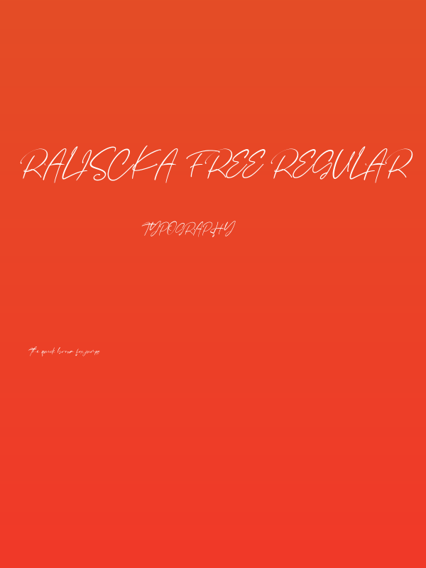 Raliscka Free Regular Poster